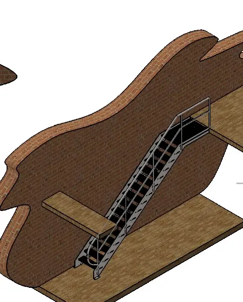 [17-214] Escalier droit hauteur 3100 mm