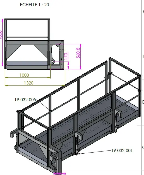 Passerelle 3 m x 1 m