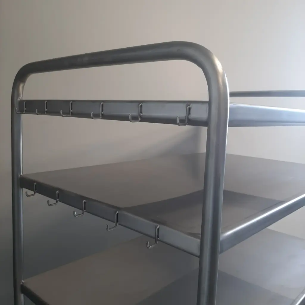 Chariot alimentaire (inox 316 L) de cuisine avec roulettes