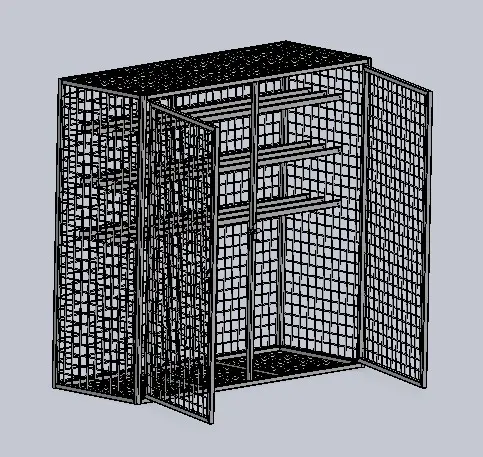 Armoire grillagée de rangement