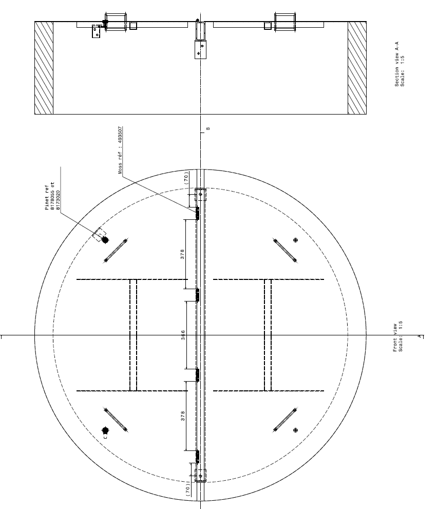 trappe circulaire aluminium Ø1590