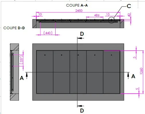 Trappe d'accès affleurante à un regard 2450 x 1260