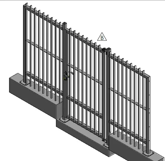 portillon 900 x 2000 gauche tirant