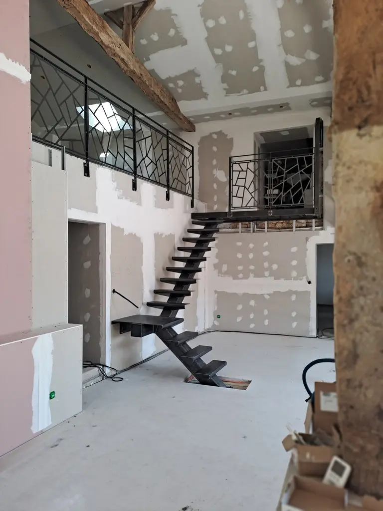 Escalier quart tournant balancé