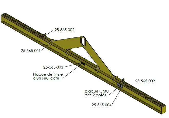 Palonnier réglable 5T 1A/2A longueur 8 mètres