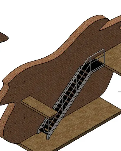 [17-214] Escalier droit hauteur 3100 mm