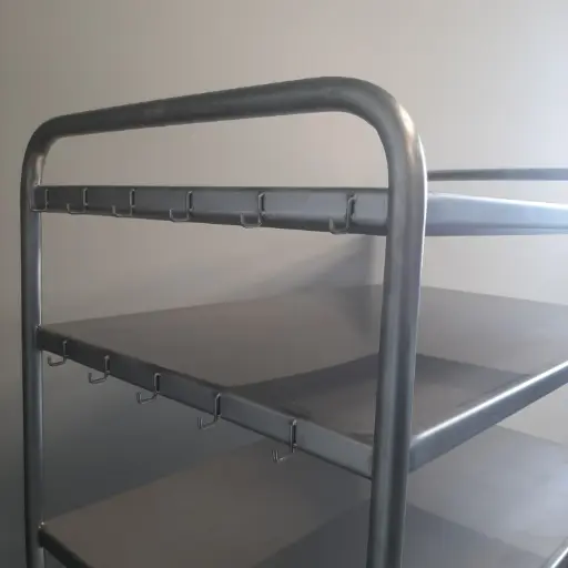 [22-012] Chariot alimentaire (inox 316 L) de cuisine avec roulettes